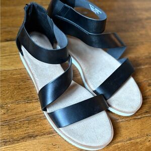 Time and Tru Black Strappy Sandals